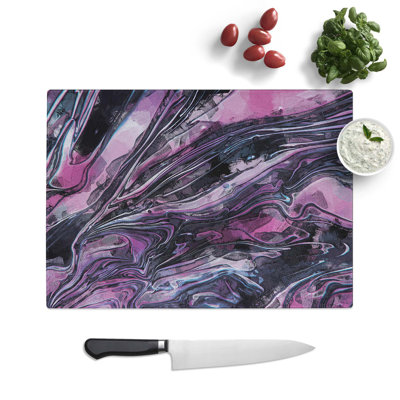 Tempered Glass River of Colour Chopping Board
