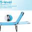 Chaise longue de jardin Yard - inclinable à 5 niveaux, structure en acier, bleu ciel pour l'extérieur dans le patio, plage pliante au soleil 5, plage de plaisir