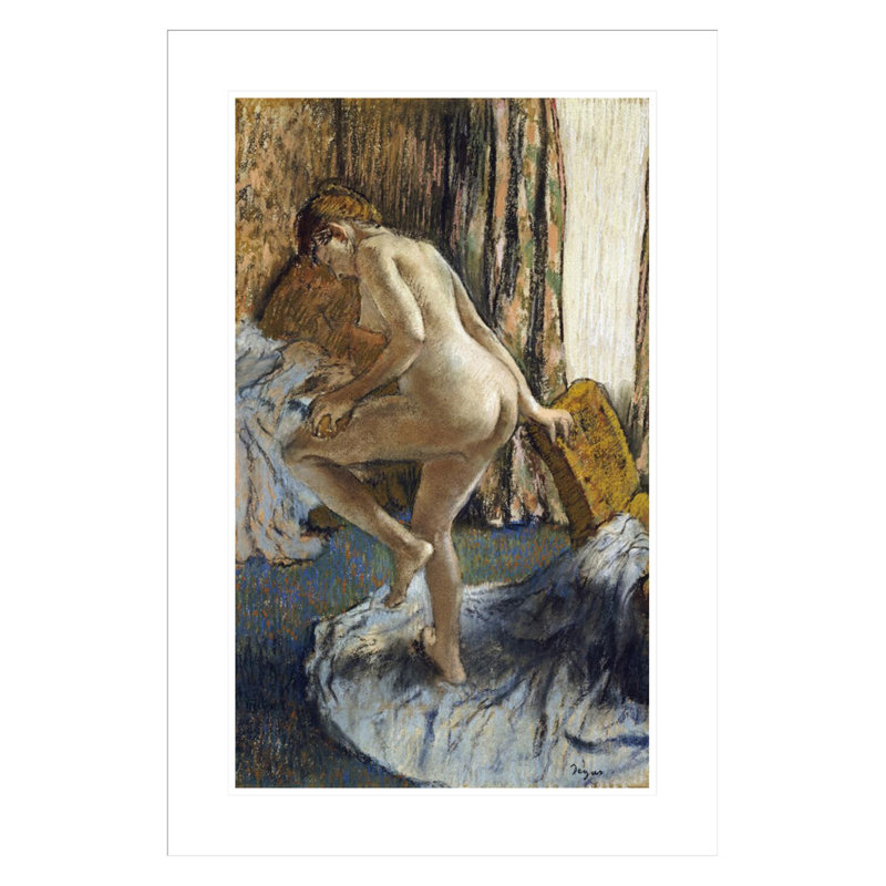 «After The Bath» par Edgar Degas, impression giclée sur cadre, H 29,5 po x l 20,31 po