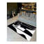 Tapis noir lavable à la machine à motif abstrait moderne de la collection Barcelona-119083051