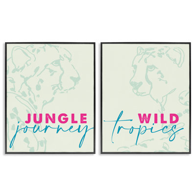 Ensemble de giclées encadrées par 2 guépards de la faune, design par Lanie Loreth