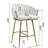 26-inch Bar Height Kitchen Island Bar Stool, with Manual Waveback, Gold Chrome Base, and Footrest-1841168359