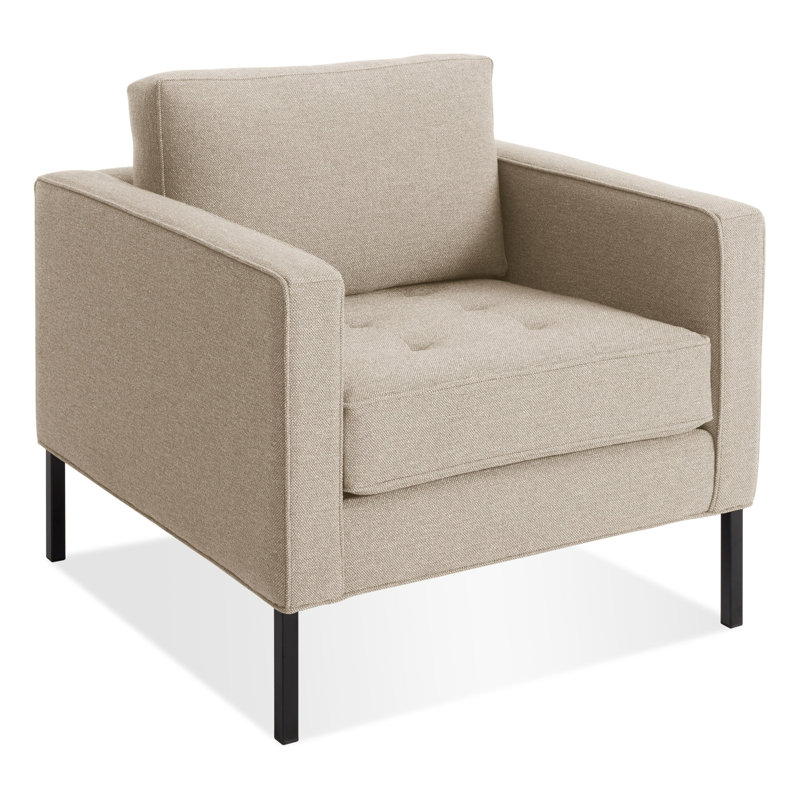Paramount Tufted Armchair, Black, Otter Velvet Polyester Blend