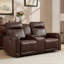 Ensemble de salon inclinable électrique en cuir fleur 3 pièces: 2 fauteuils inclinables électriques + causeuse avec console et Type-C et USB-457550895