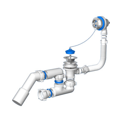 Kieninger 7cm Chain and Stopper Waste with Overflow