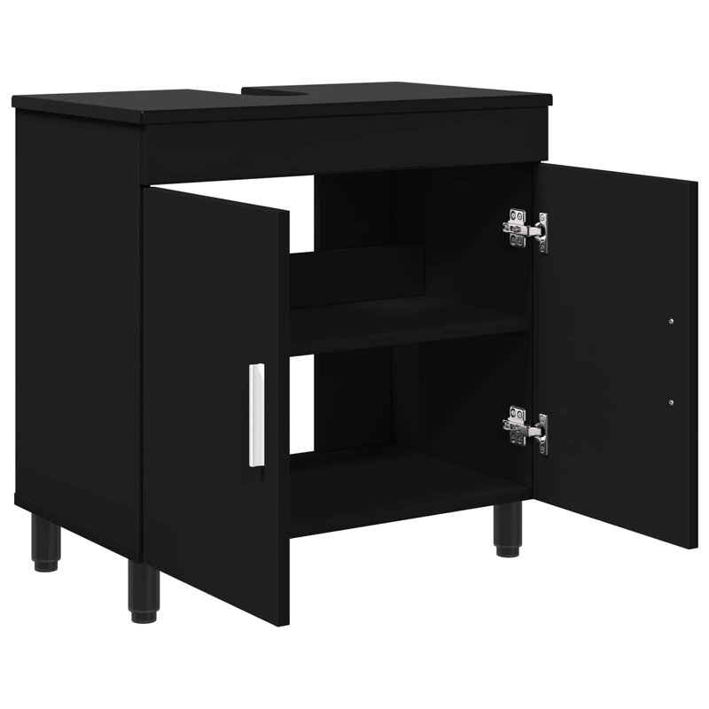 60cm Bathroom Vanity Base Only, Black