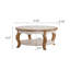 Table basse ronde en bois avec plateau en verre (table incluse seulement)