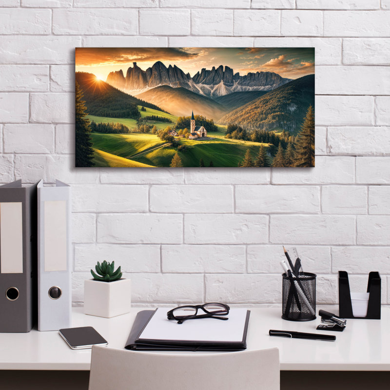 Art mural sur toile Giacamo, Val Di Funes, Alpes italiennes