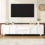 TV Stand With Arched Doors & 2 Drawers For Tvs Up To 75", Media Console With Rebound Device, Entertainment Center With 5 Iron Round Legs-1928248181