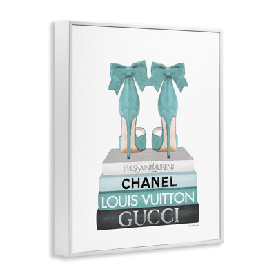 «Turquoise Bow Heels On» par Amanda Greenwood, reproduction d'art graphique sur toile