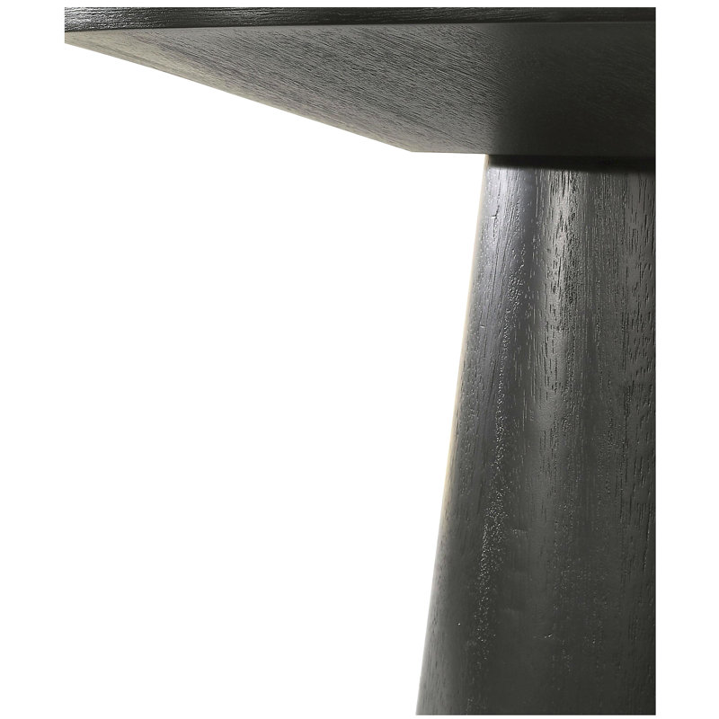 Table de bout ronde en ébène avec base piédestal Jasper