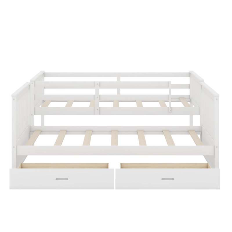 Bunk Bed With Ladder And Storage Drawers, White