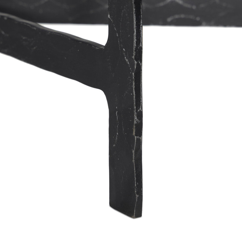 Hammered Iron Console Table-White Marble, Charcoal Marble, Hammered Black Iron