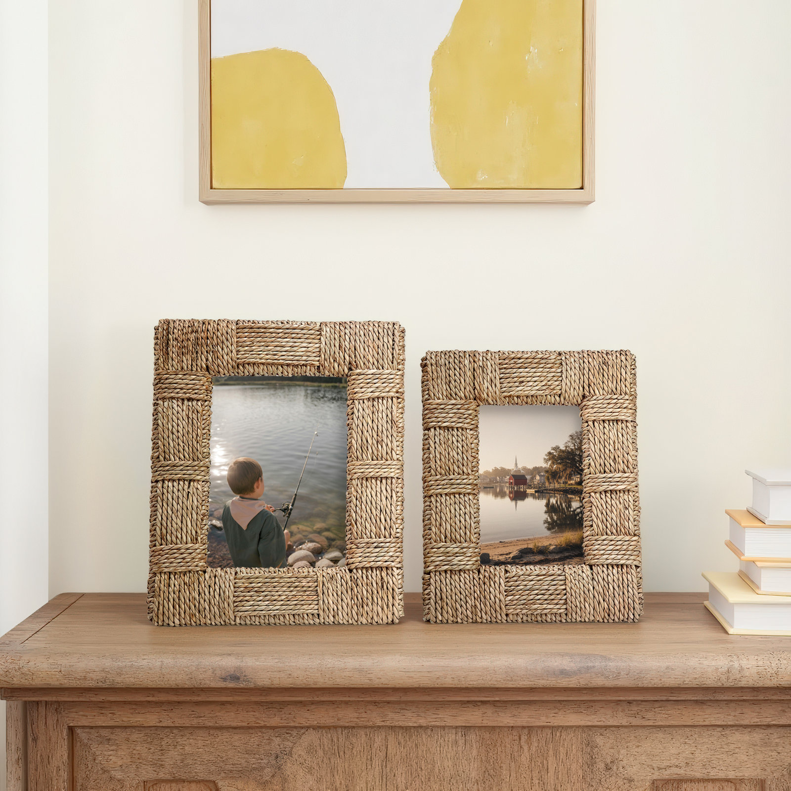 Set Of 2 Sea Grass Photo Frame