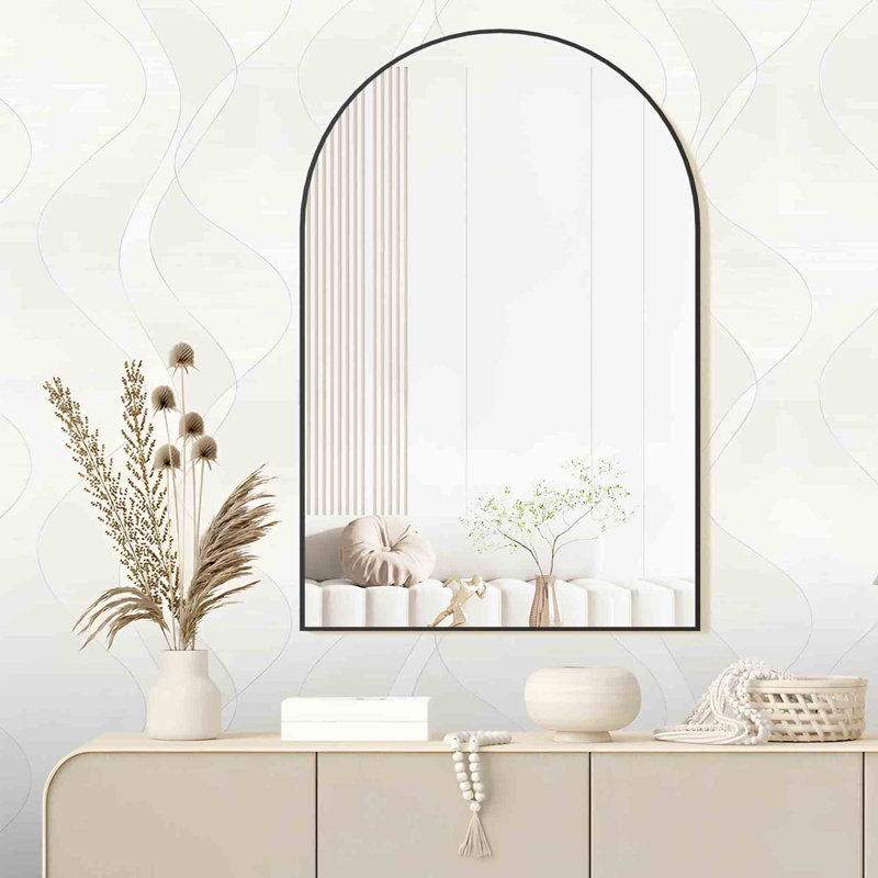 Bushea Metal Arch Mirror, Black