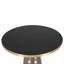 Table de bout ronde 19 po avec plateau en verre fritté et bordure en or brossé et base en verre trempé-125120046-109375857