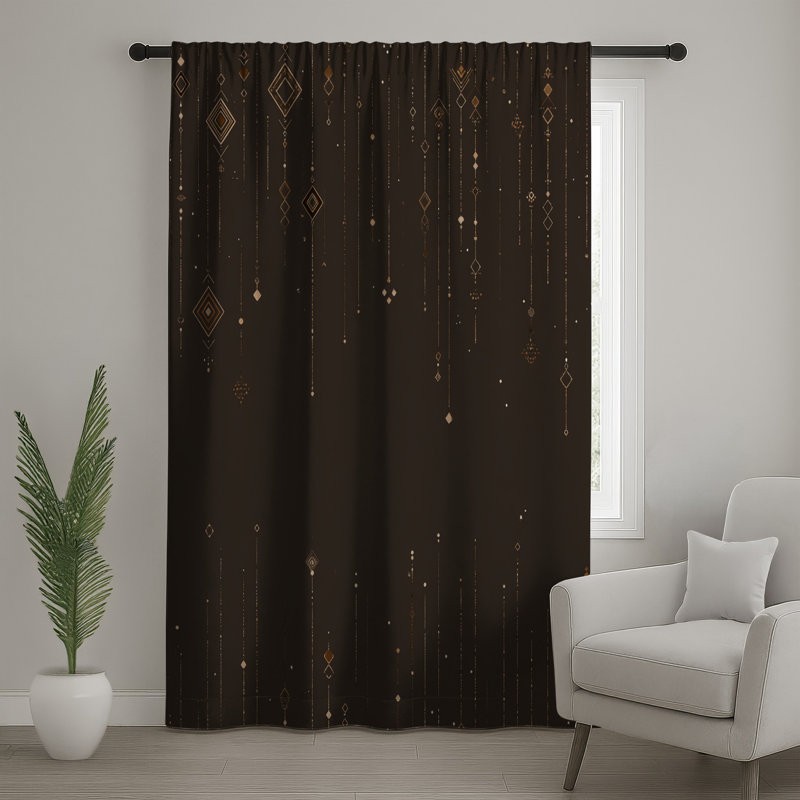 Rideaux à motif géométrique, voilages et voilages abstraits - 1 panneau, 50 po x 92 po - 1 panneau, Blockout