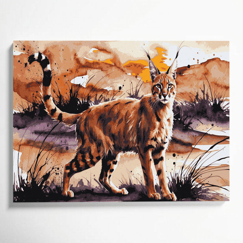 «Big Cats Caracal Brown», art mural sur toile, H 16 po x l 20 po
