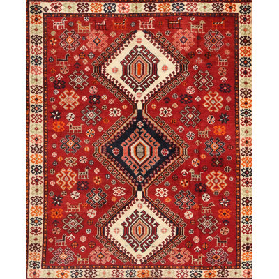 Tapis traditionnel rouge / noir / beige