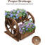 Chariot de jardin en bois gris anthracite - parfait pour planter des fleurs / légumes / herbes, pour patio, balcon, cour, assemblage facile