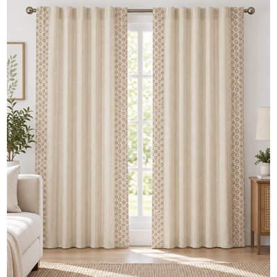 Rosalind Embroidered Floral Linen-Blend Semi-Sheer Curtain Panel
