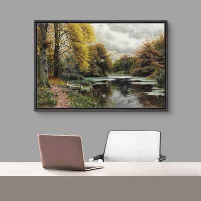 Lake River Landscape " Pine Tree Forest River "