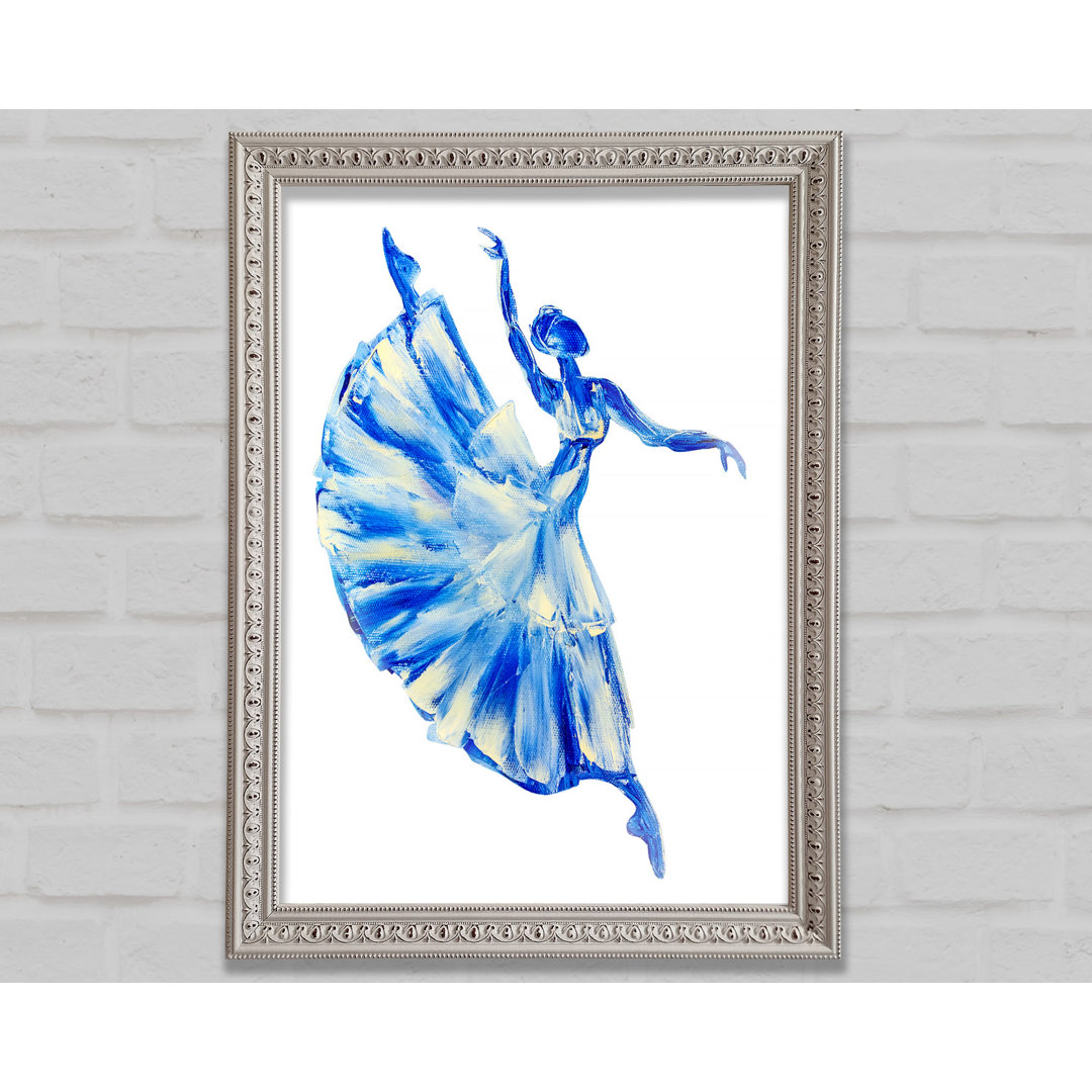 Blaue Ballerina 11 - Einzelner Bilderrahmen Kunstdrucke