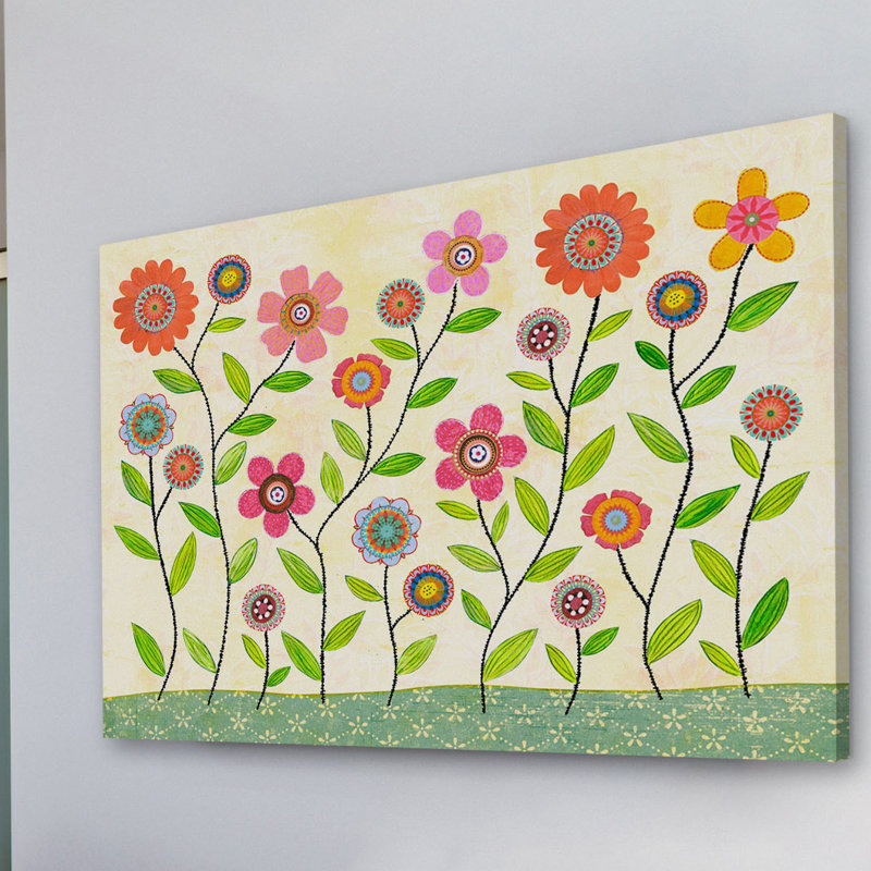 « summer fleuris » par vanessa sascalia, reproduction d’art sur toile tendue, H 24 po x l 36 po x P 1,5 po