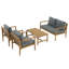 4 Piece Solid Wood Sofa Seating Group With Cushions-483433580