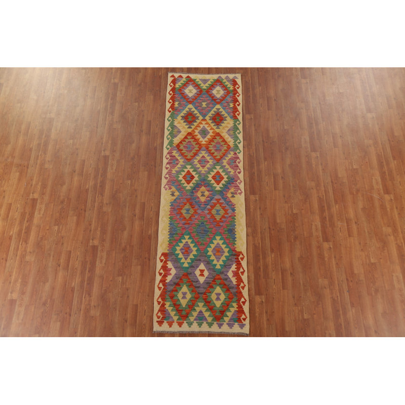 Tapis de marche réversible en laine Kilim 3 x 10