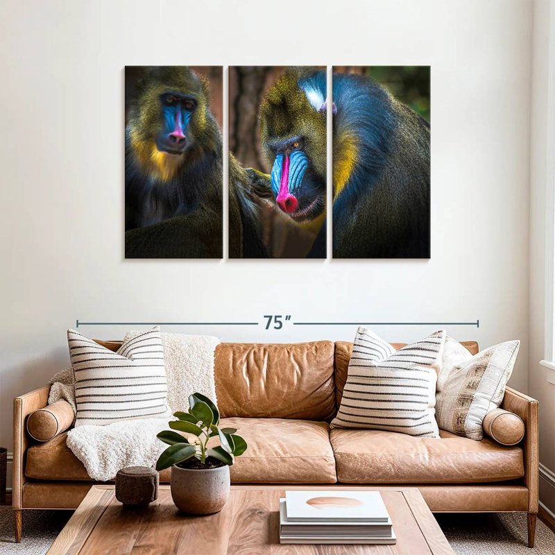 Two Mandrill Monkeys, 36" H x 57" W