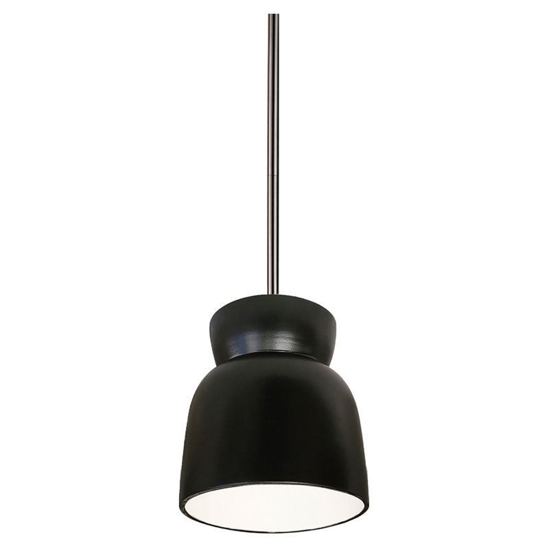 (6) Luminaire suspendu en forme de sablier, Nickel brossé, Noir mat carbone
