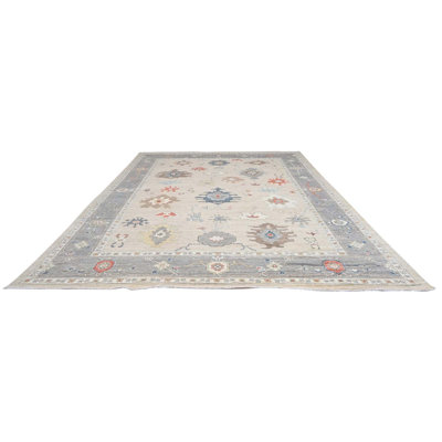 Oushak Collection, Transitional One-of-a-Kind Rectangle 10'2" X 14' Hand Knotted Area Rug