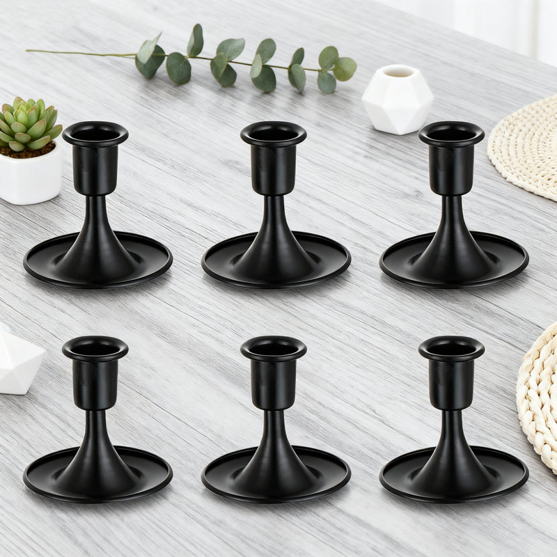 Vintage Candlestick Holders Set, 6 PCS Taper Candle Stands For Home Decor, Wedding, Christmas, Halloween, And Fireplace Mantel Centerpiece