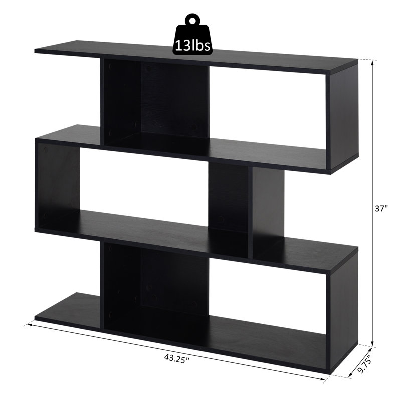 Bibliothèque géométrique H 37 "x l 43,25", Noir
