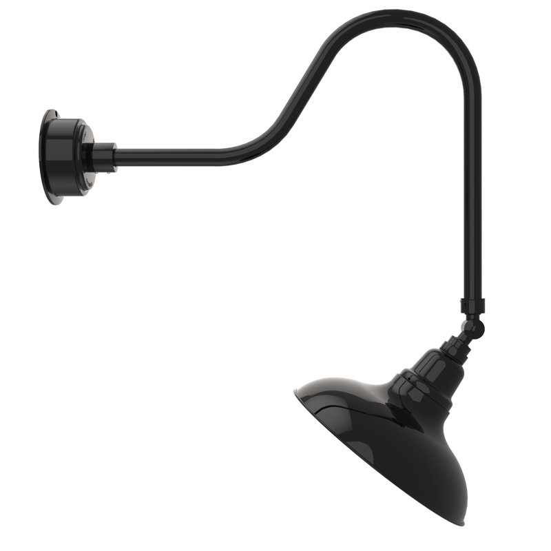 Luminaire de grange d'extérieur à DEL Adesh, Noir