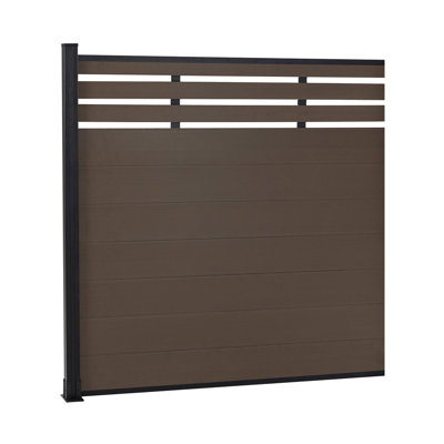 6 Ft H Semi-Closed Composite Privacy Fence Panel With Post, Brushed Finish