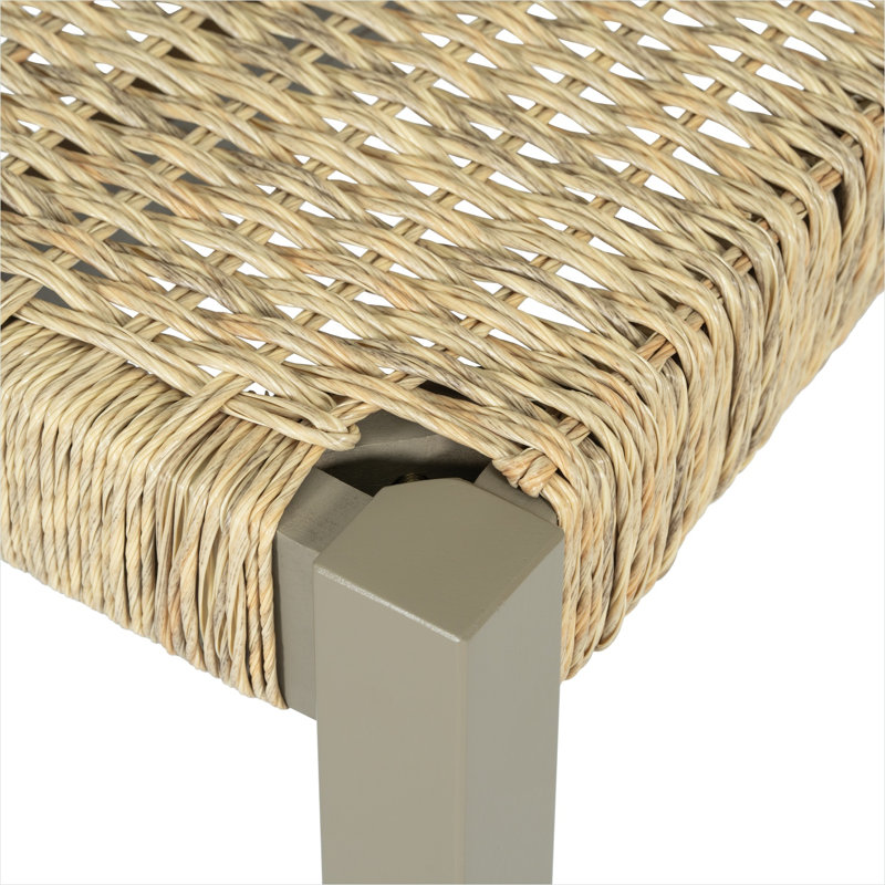 Ensemble de 2 chaises d'appoint classiques en bois massif au fini doré avec dossier en rotin pour les salles à manger de style campagnard