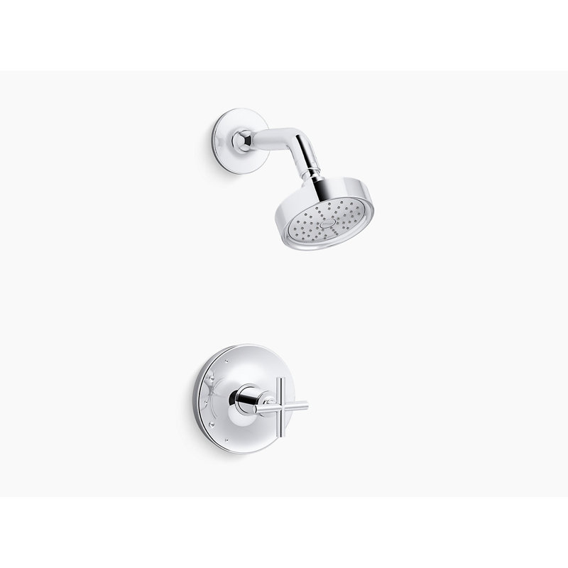 Purist Shower Trim, Polished Chrome, Cross Handle