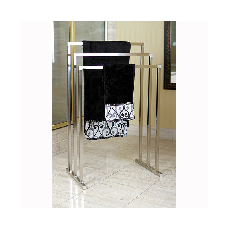 Kingston Brass Edenscape Freestanding 3-Tier Towel Rack, Brushed Nickel