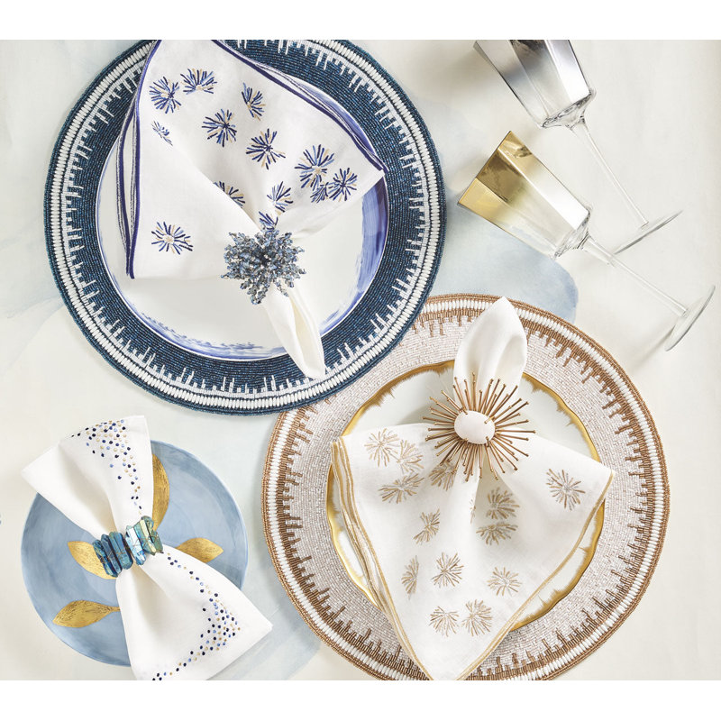 Enamor Placemat, Navy/White
