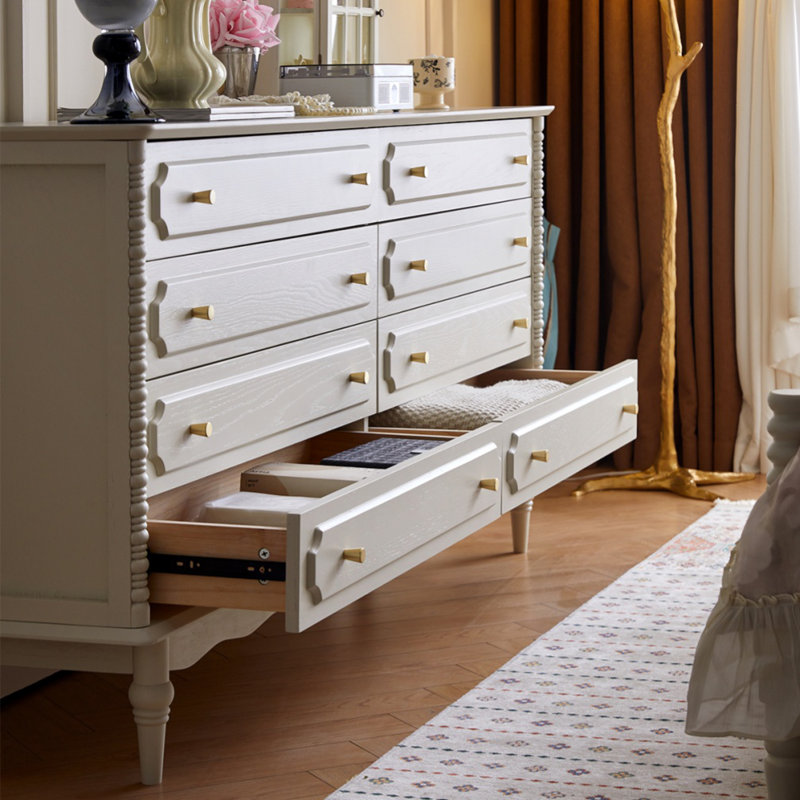 Commode d'appoint en bois massif style rétro Vintage