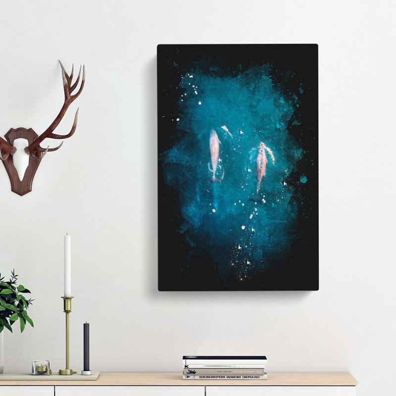 Dolphins Heading North - Wrapped Canvas, 60cm H x 40cm W x 3cm D