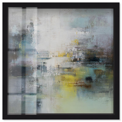 Décoration murale abstraite Faded Luminescence II par Art Remedy, cadre noir, 40 x 40