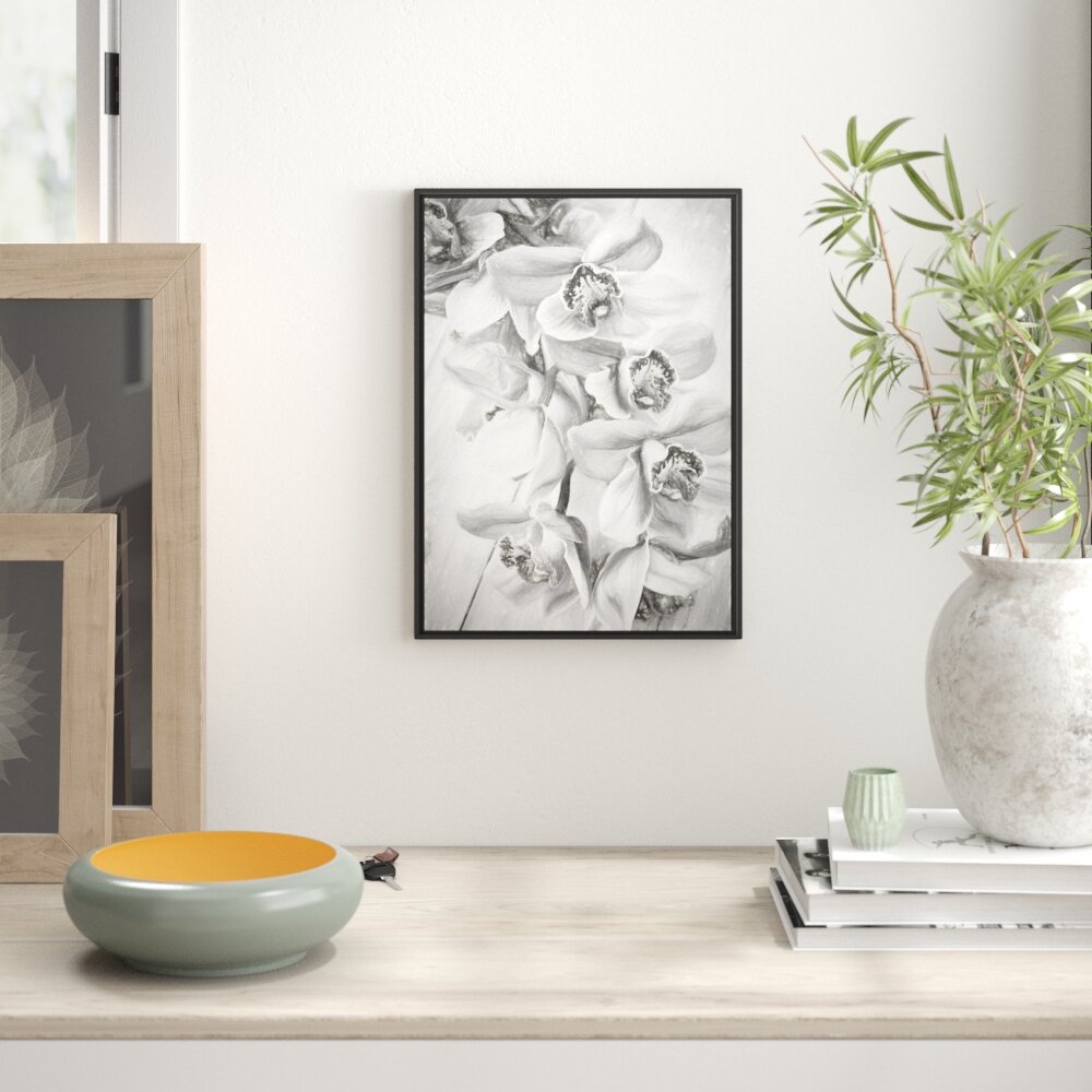 Gerahmtes Wandbild Rosane Orchideenblüten Kunst