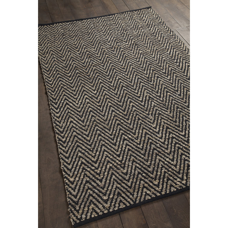 Tapis beige/noir tissé à la main Salley