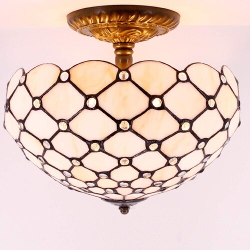 Fleur De Lis Living Elwood Glass Semi Flush Mount & Reviews | Wayfair