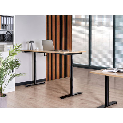 Electric Adjustable Standing Desk Chiyoda Light Brown/ White