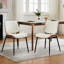 Mid-Century Modern PU Leather Dining Chairs with Walnut Bentwood Back & Metal Legs, Adjustable Feet for Kitchen, Dining Room-939042235-939042210