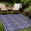 Tapis intérieur / extérieur bleu marine / blanc Aldo-70160283